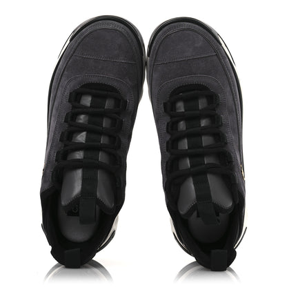 Chanel Suede Calfskin Nylon Grosgrain CC Sneakers 40 Grey 2 of 11