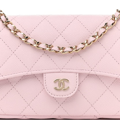 Chanel Caviar Quilted Flap Phone Holder With Chain Light Pink 10 of 13