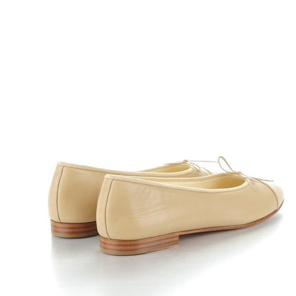 Chanel Lambskin Cap Toe Ballerina Flats 41 Light Beige 4 of 7