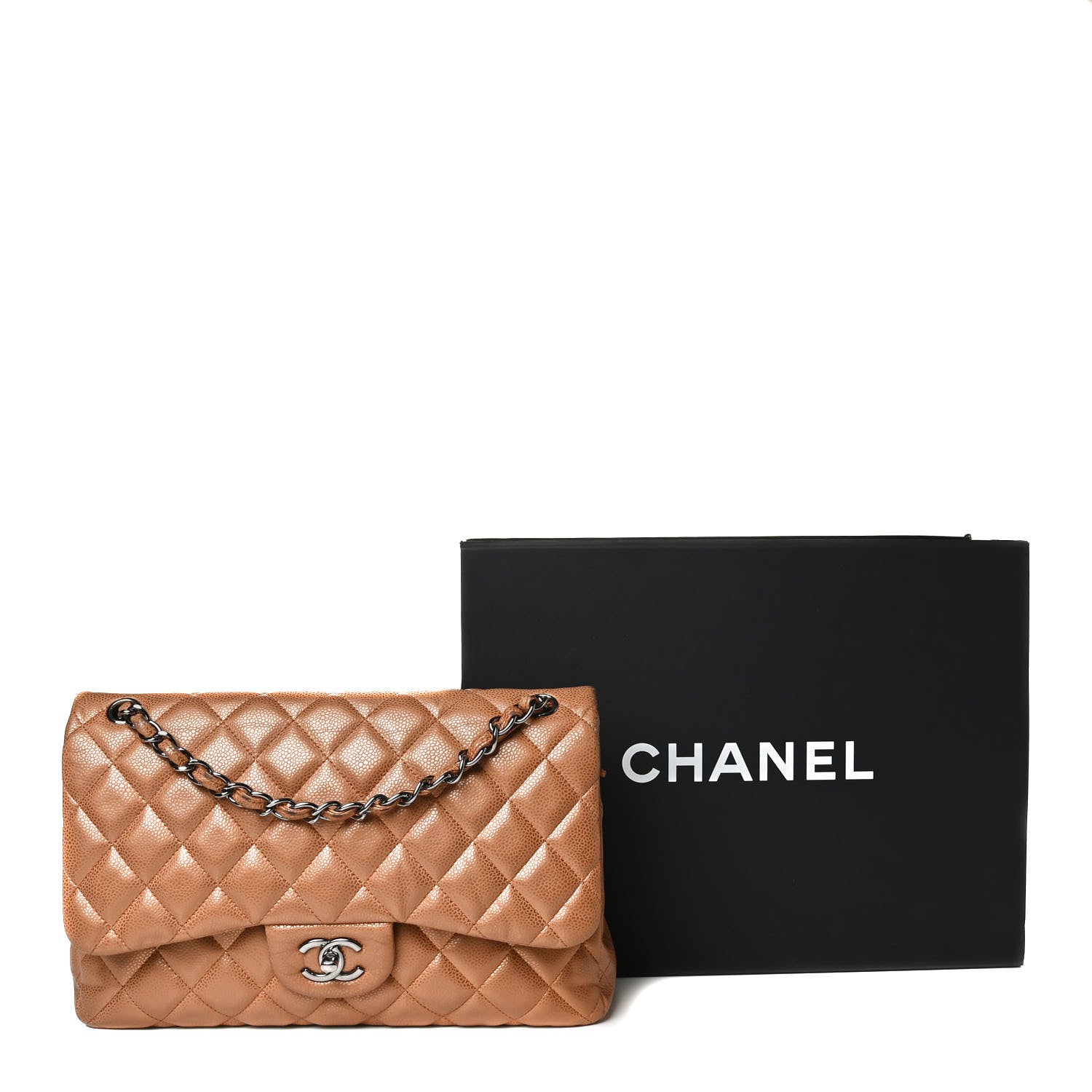 Chanel Metallic Caviar Quilted Jumbo Double Flap Copper 24 of 24