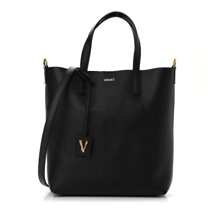Versace Calfskin Virtus Tote Bag Black 3 of 10