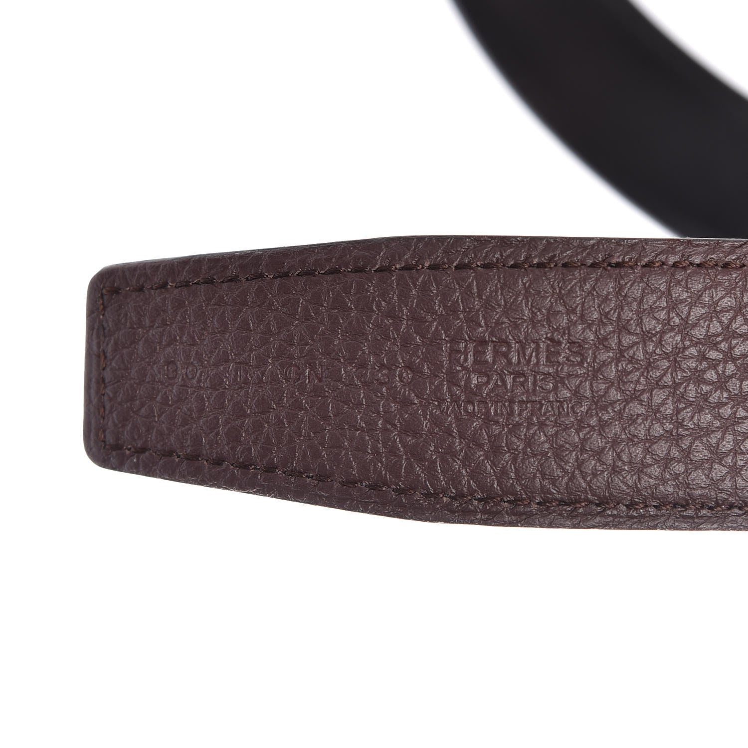 Hermes Box Togo 32mm H Belt 90 Black Chocolate 6 of 7