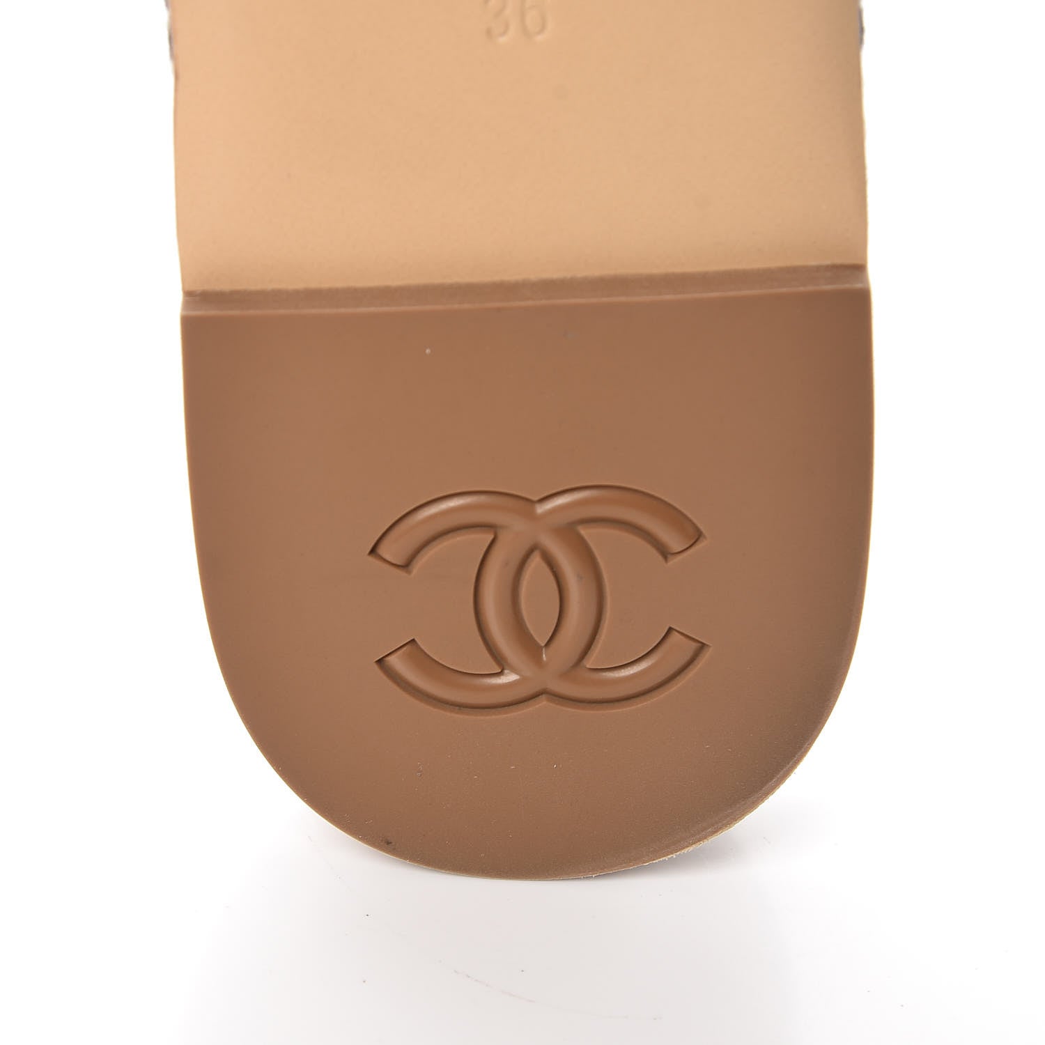 Chanel Cord CC Espadrille Slip On Sandals 36 Beige Black 8 of 10
