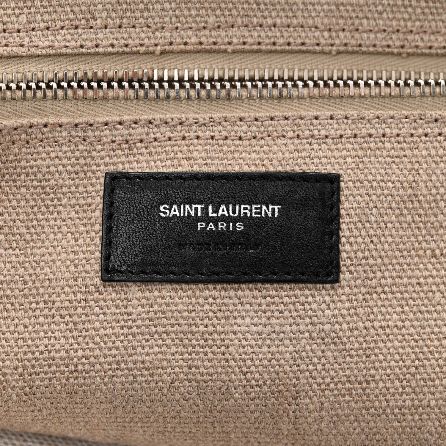 Saint Laurent Linen Calfskin Rive Gauche Tote Optic White 6 of 16