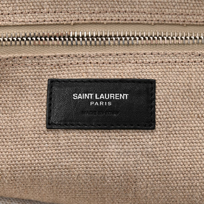 Saint Laurent Linen Calfskin Rive Gauche Tote Optic White 6 of 16
