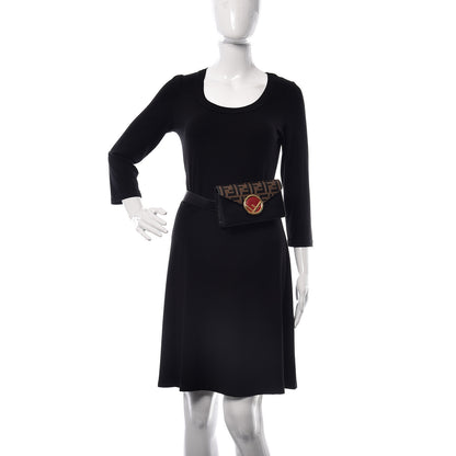 Fendi Vitello Cruise F is Fendi Bi-Color FF 1974 Embossed Envelope Belt Bag Maya Black 3 of 13