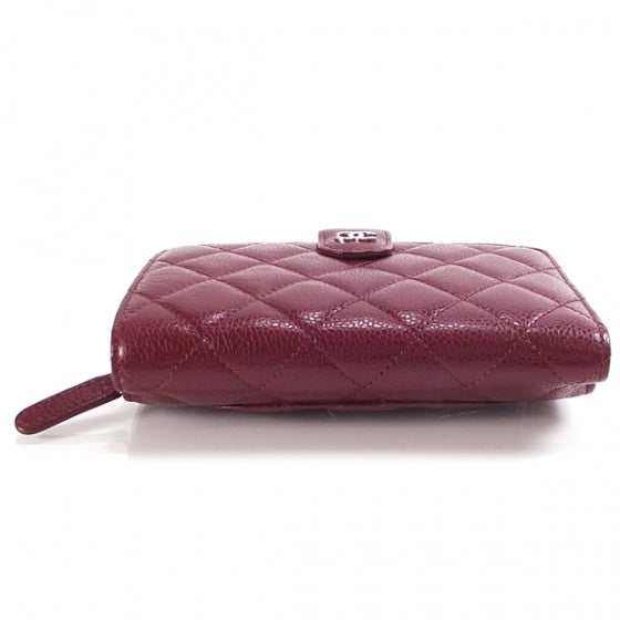 Caviar L-Zip Pocket Wallet Maroon