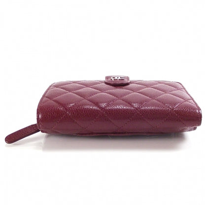 Chanel Caviar L-Zip Pocket Wallet Maroon 4 of 10