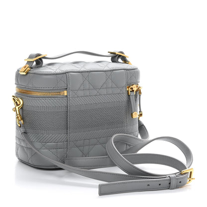 Christian Dior Lambskin Cannage Small Diortravel Vanity Case Grey 3 of 8