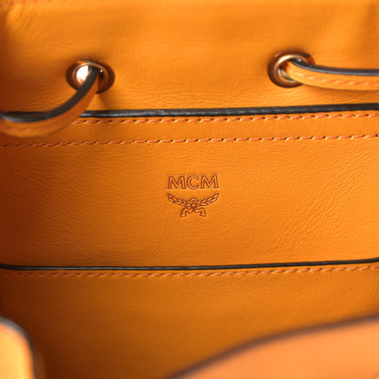 MCM Coated Canvas Monogram Studded Mini Claudia Backpack Orange 6 of 12