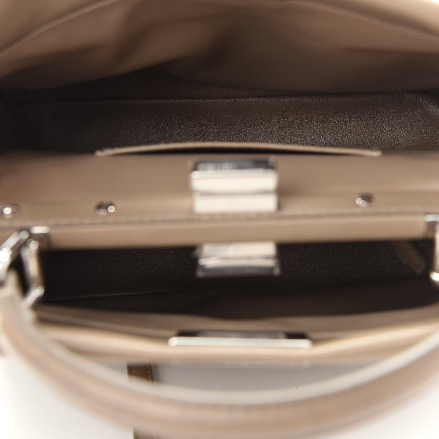Fendi Nappa Mini Peekaboo Iconic Satchel Tortora 4 of 7