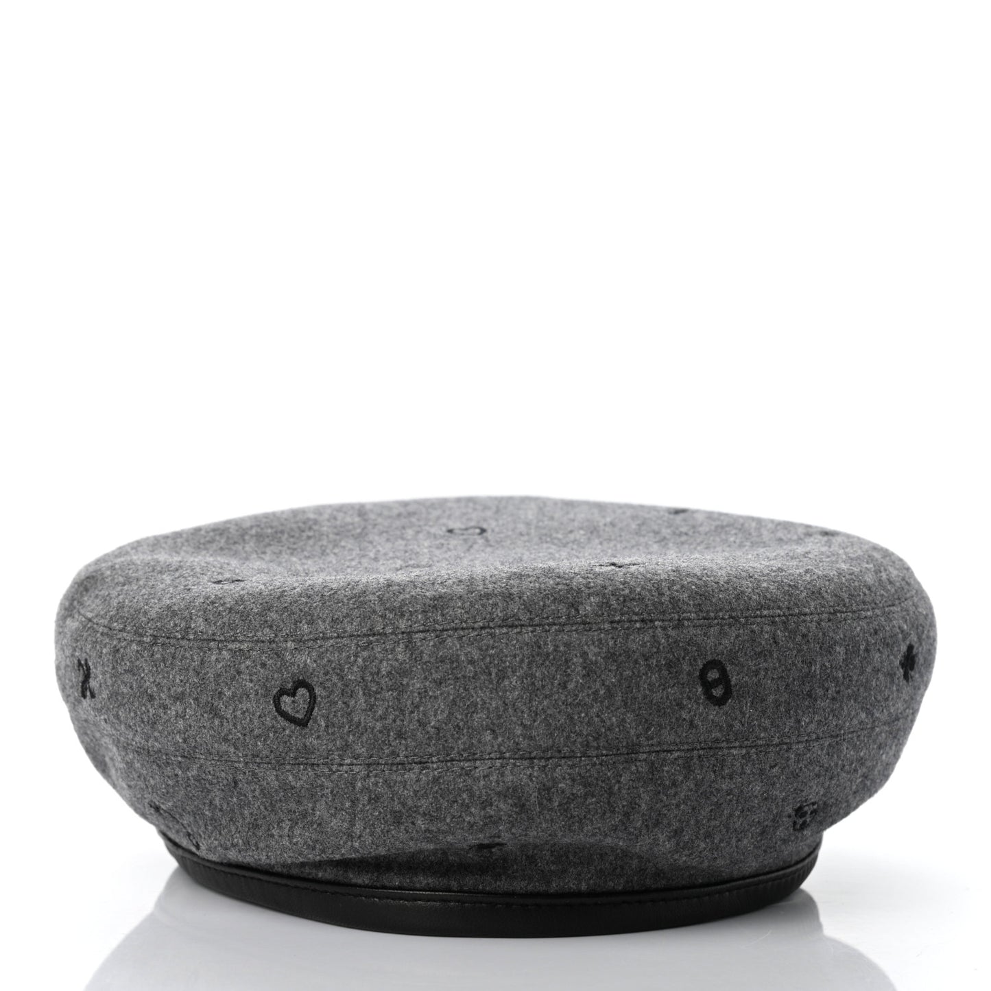 Cashmere Lambskin Saint-Honore Charms Beret 57 Charbon
