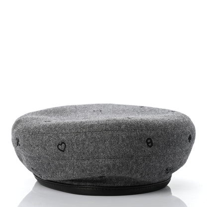 Hermes Cashmere Lambskin Saint-Honore Charms Beret 57 Charbon 3 of 8