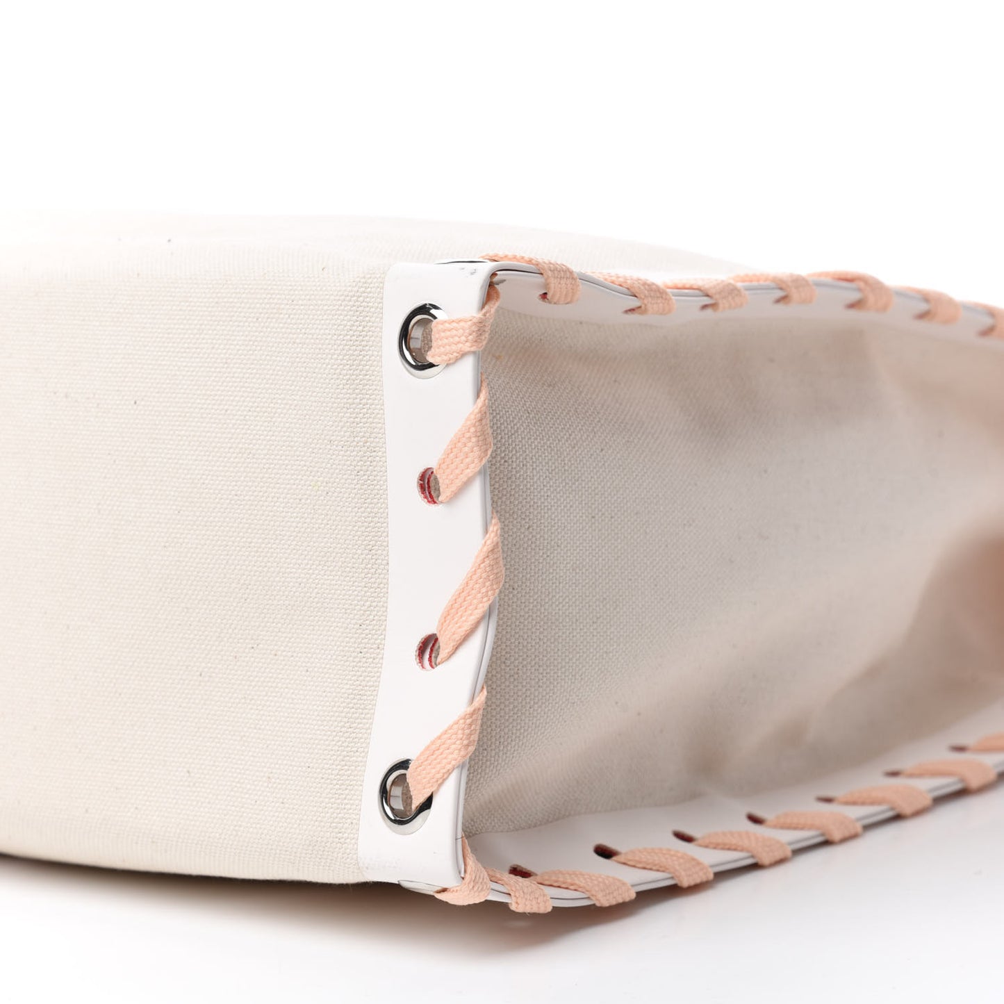Braided Canvas Small Cabalace Shopper Tote Beige