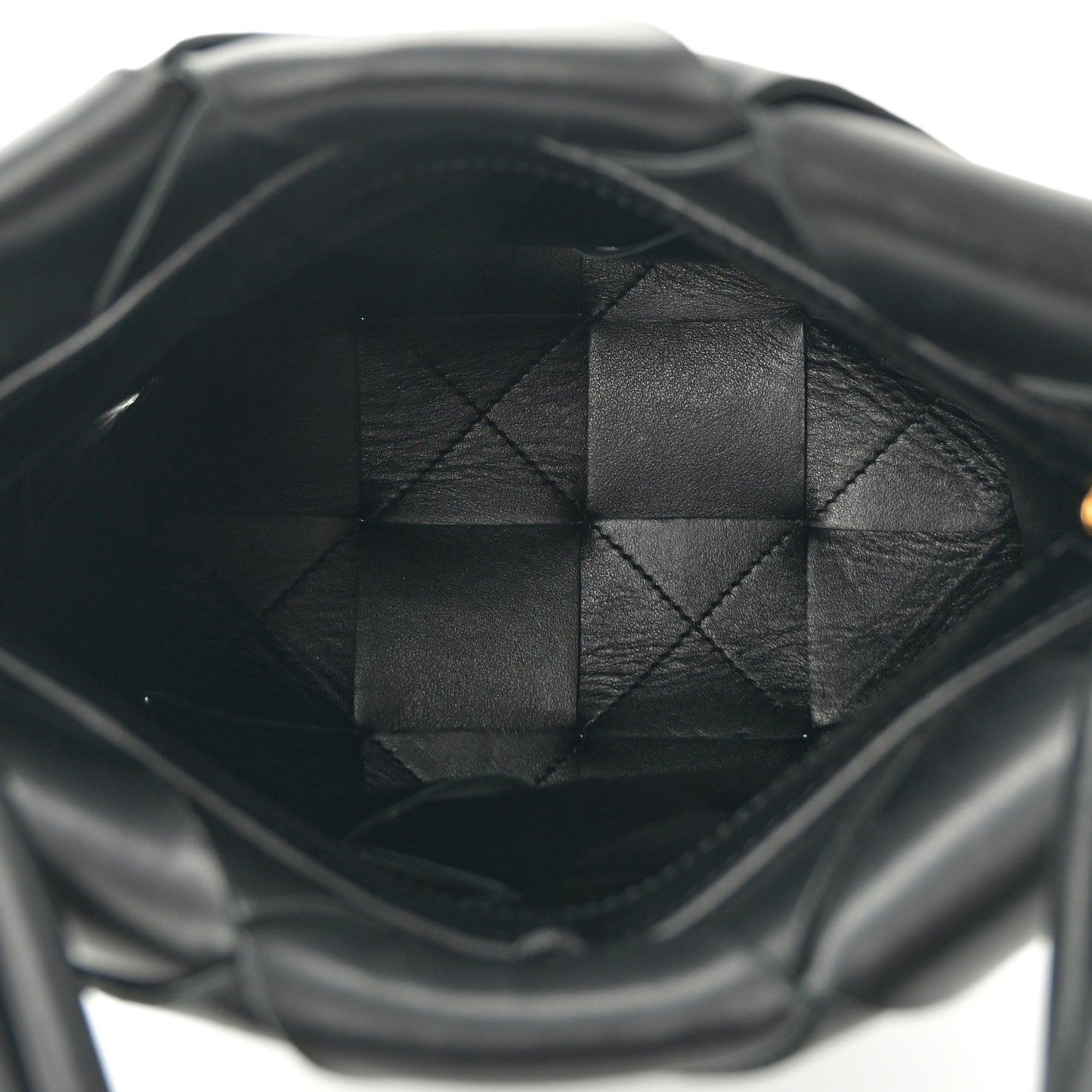 Nappa Maxi Intrecciato Clasp Bucket Bag Black
