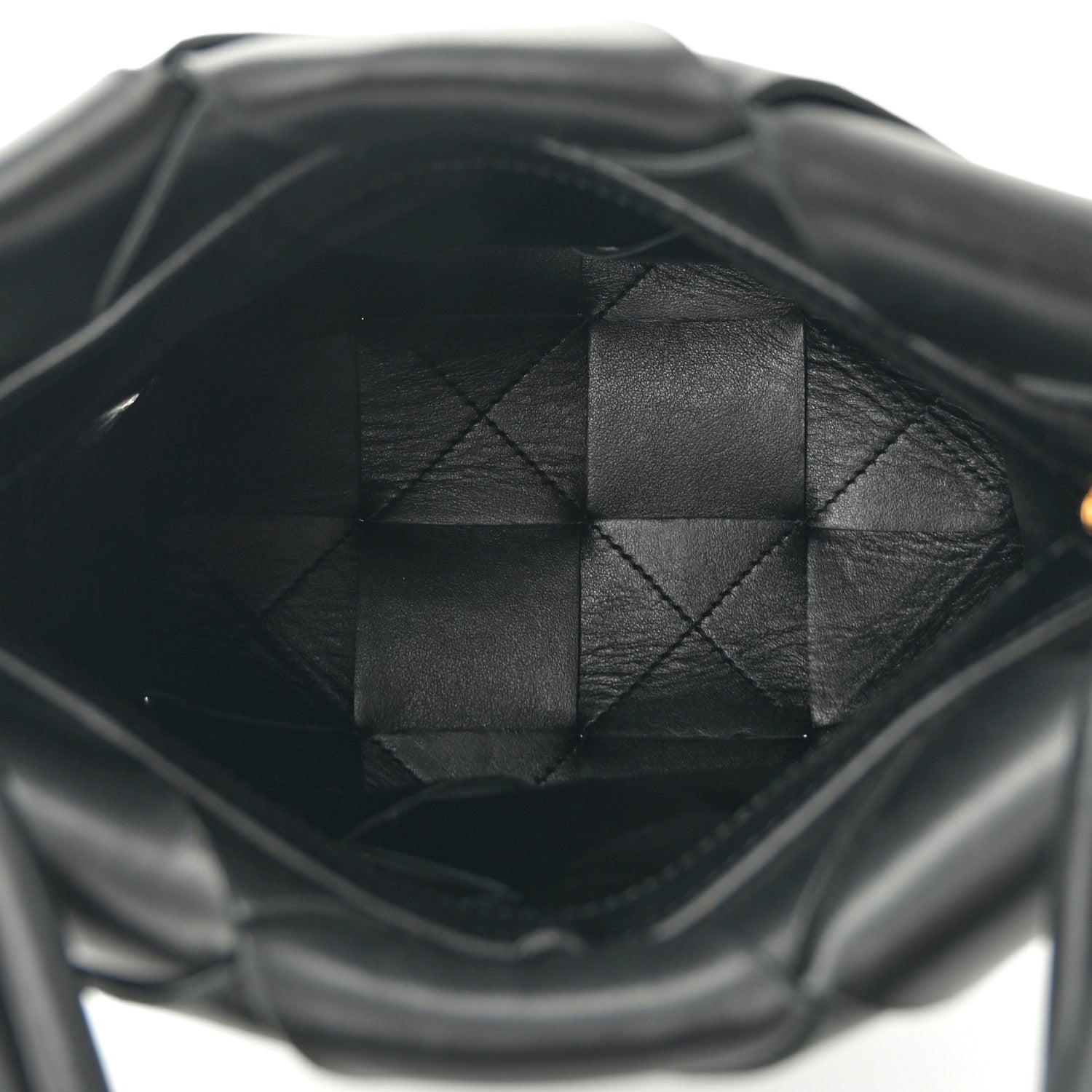 Bottega Veneta Nappa Maxi Intrecciato Clasp Bucket Bag Black 5 of 10