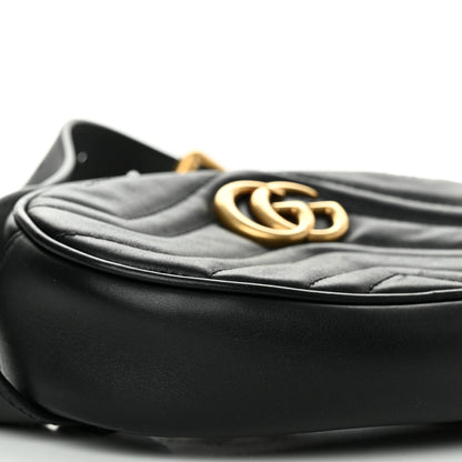 Gucci Calfskin Matelasse GG Marmont Belt Bag 75 30 Black 10 of 12