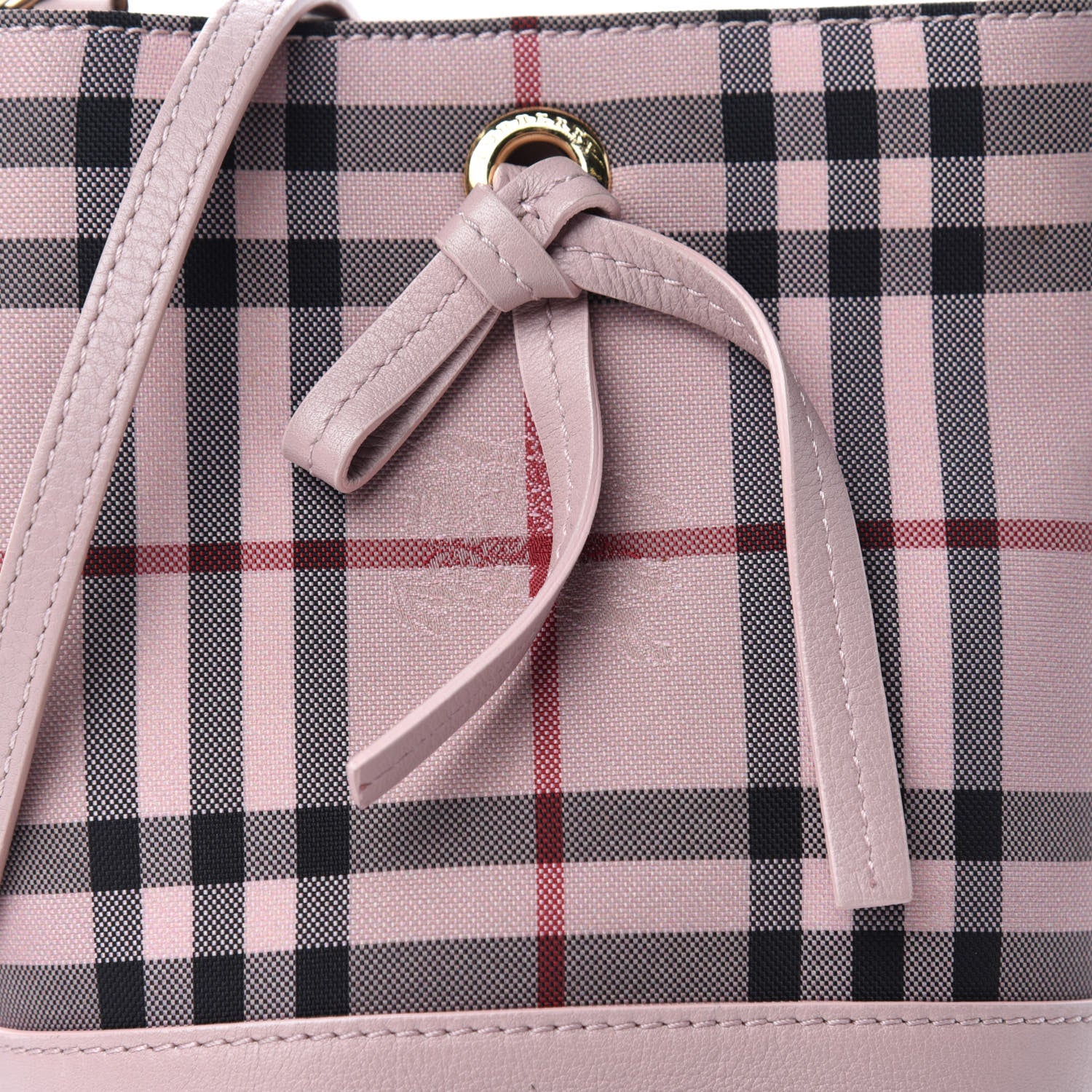 Burberry Overdyed Canvas Horseferry Check Baby Bucket Bag Pale Orchid 9 of 9
