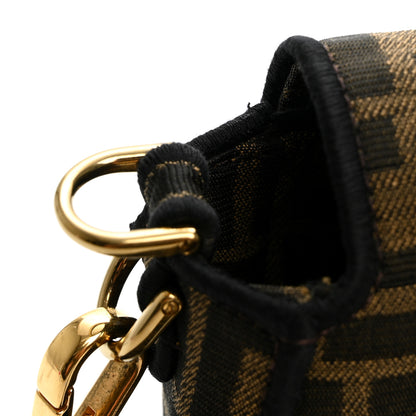 Fendi Fabric Jacquard FF 1974 Medium Baguette Tobacco Moro Black 10 of 12