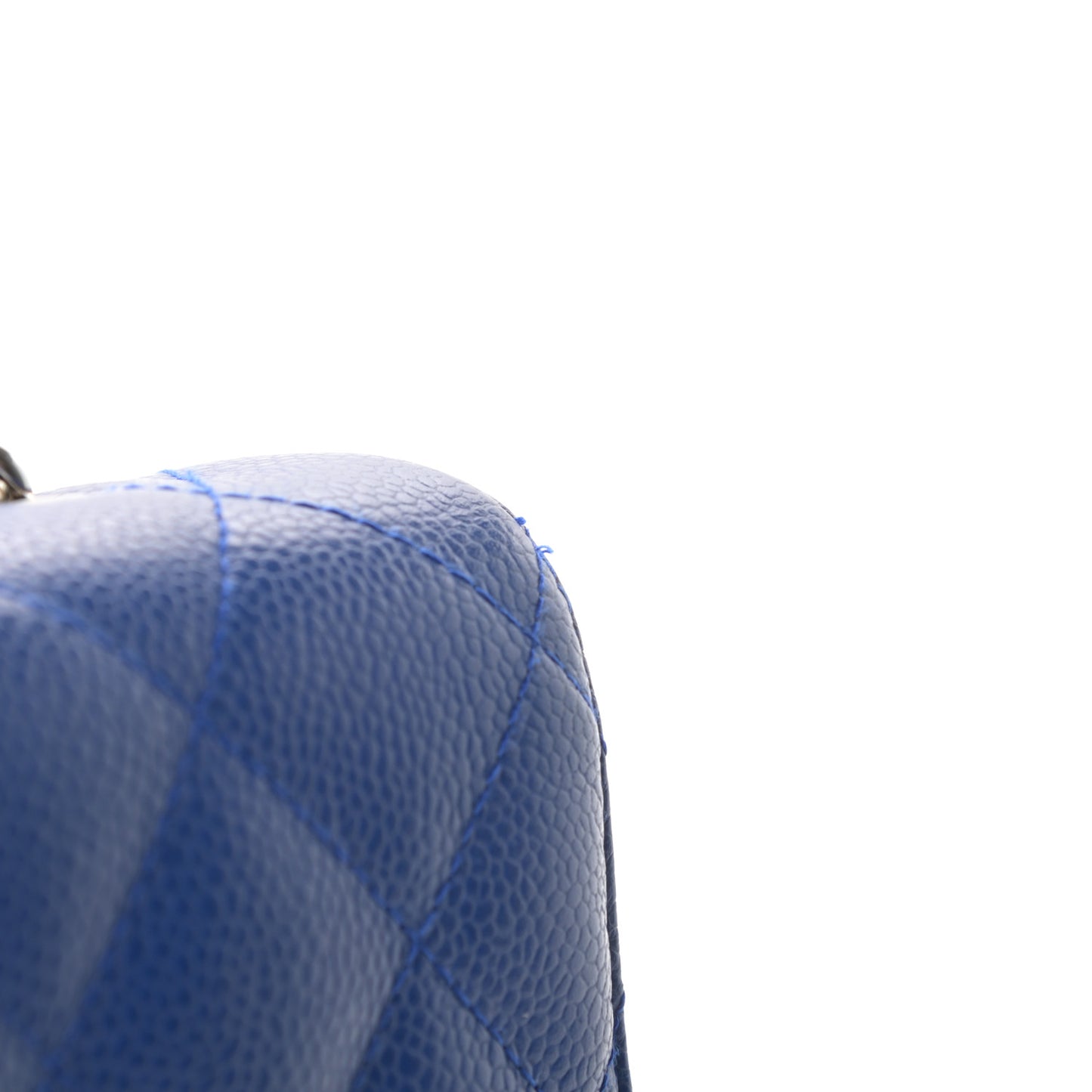 Caviar Quilted Jumbo Single Flap Blue