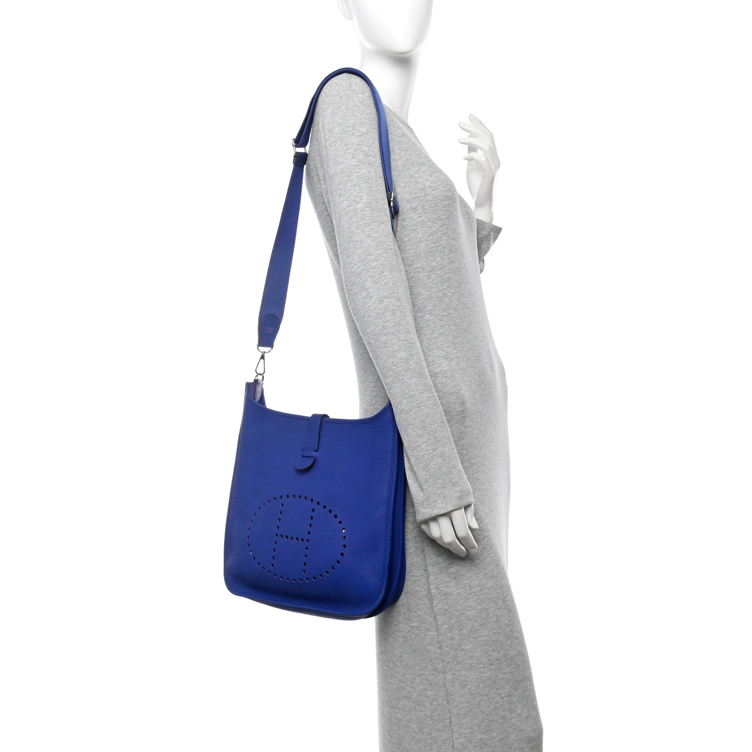 Hermes Taurillon Clemence Evelyne III GM Bleu Electrique 2 of 10