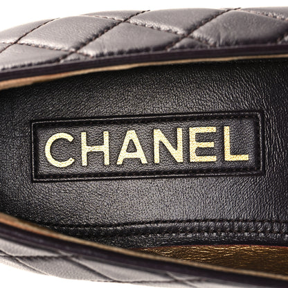Chanel Lambskin Quilted CC Ballerina Flats 37 Dark Purple 8 of 9