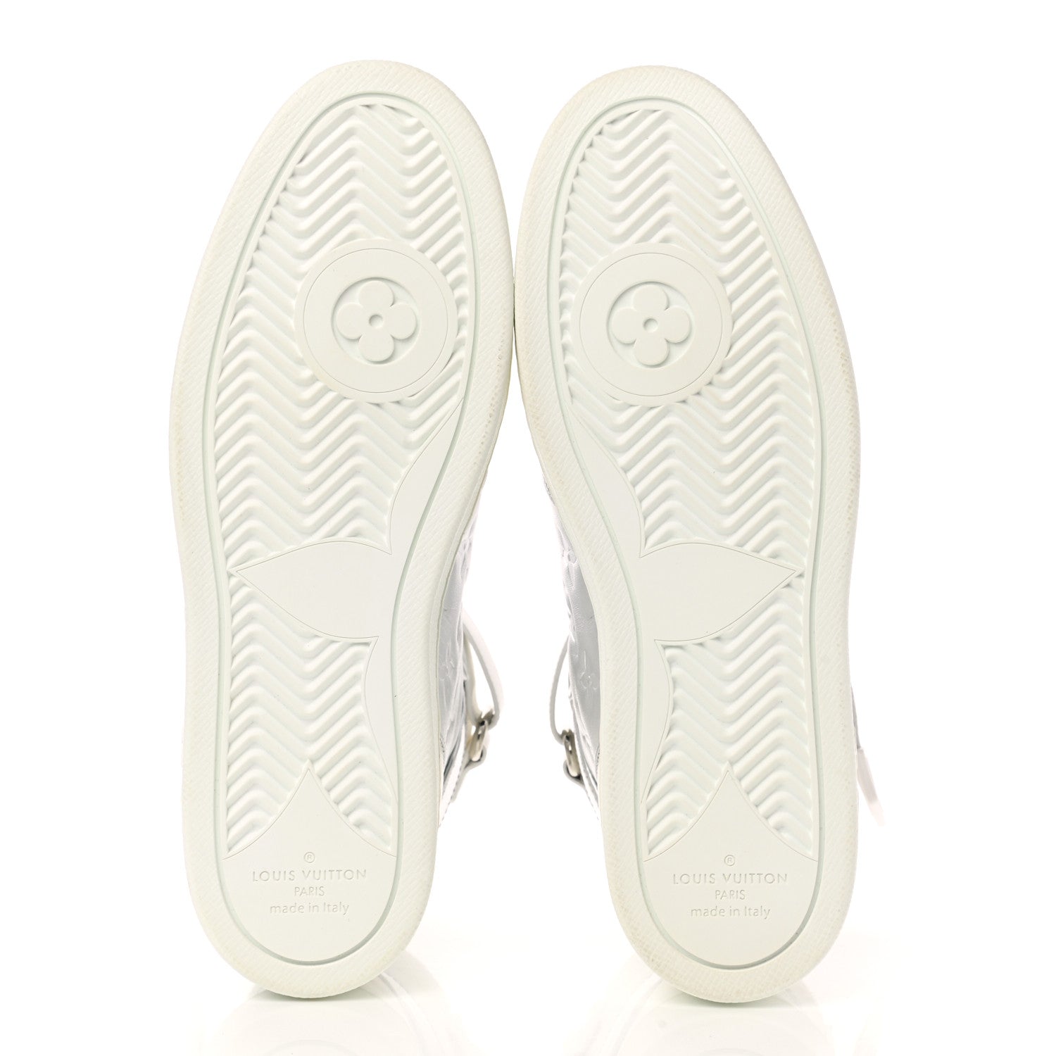 Louis Vuitton Metallic Calfskin Embossed Monogram Boombox Sneakers 39 White Silver 5 of 8