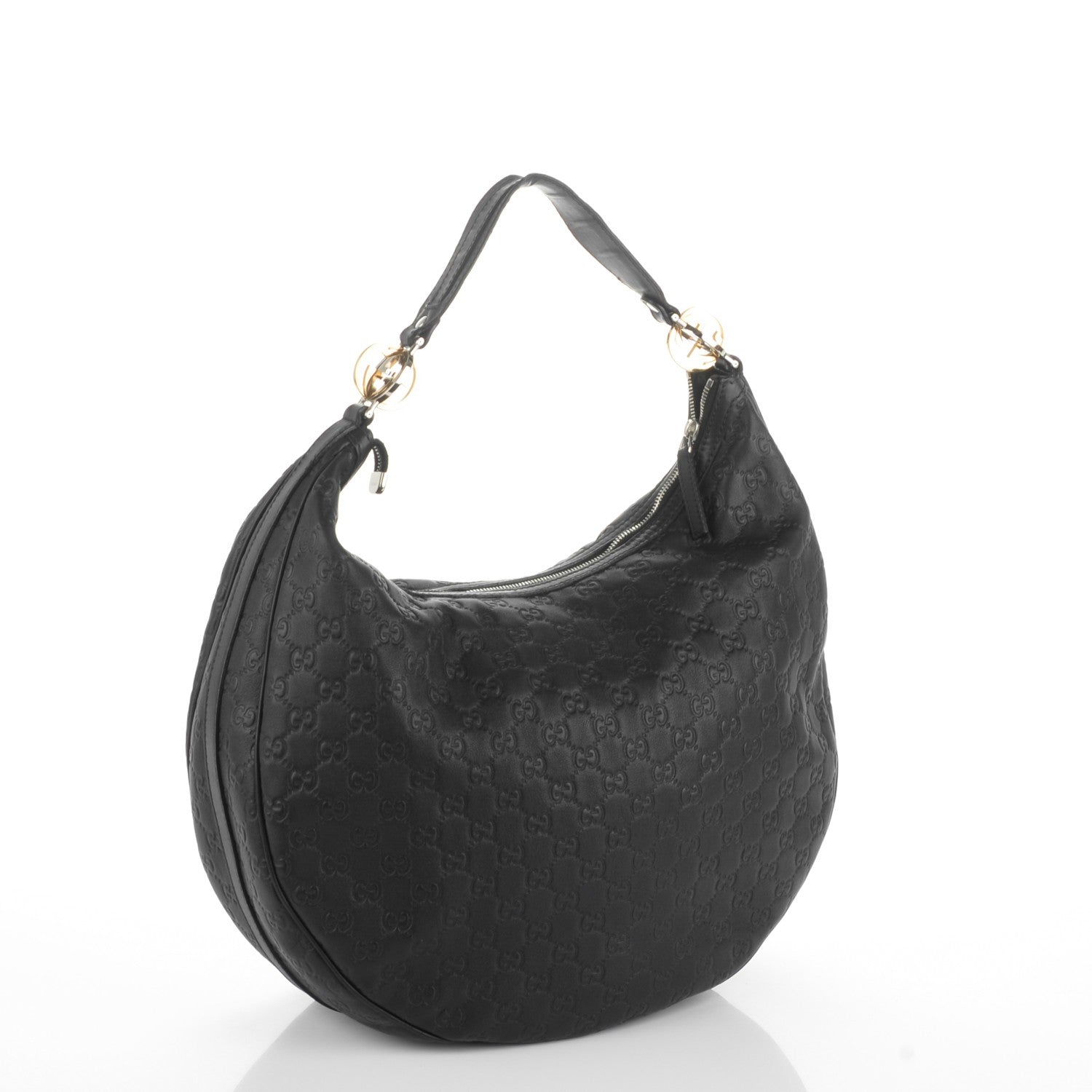 Gucci Guccissima Large GG Twins Hobo Black 3 of 7
