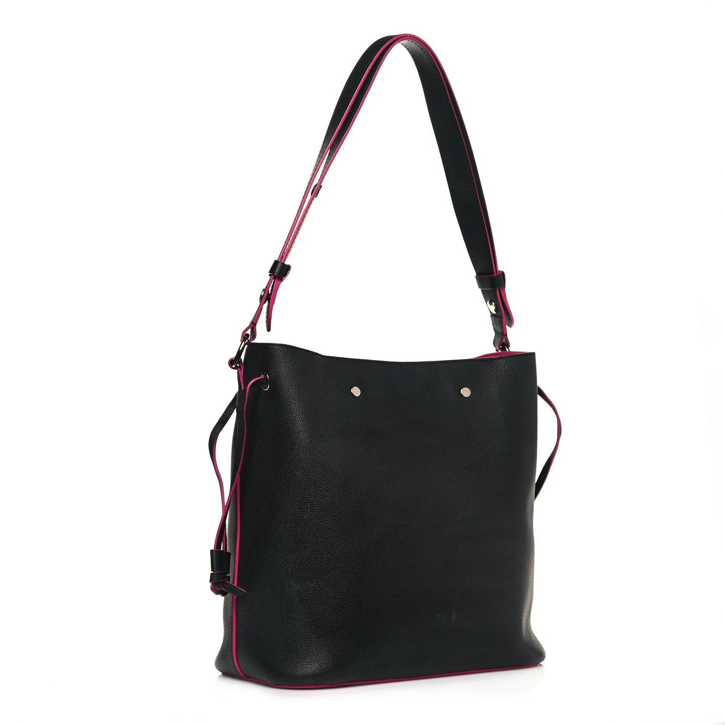 Calfskin Lockme Bucket Black