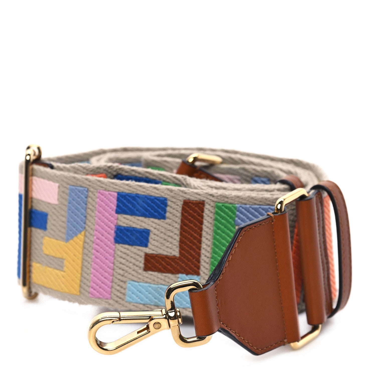 Fendi Canvas Calfskin FF 1974 Adjustable Strap You Multicolor Cuoio 1 of 4