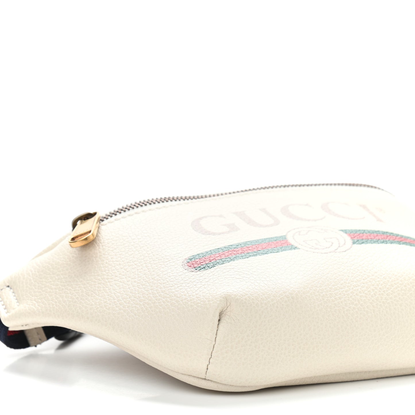Grained Calfskin Small Logo Belt Bag White