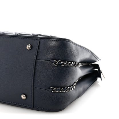 Chanel Calfskin Quilted Frame In Chain Tote Navy 9 of 9