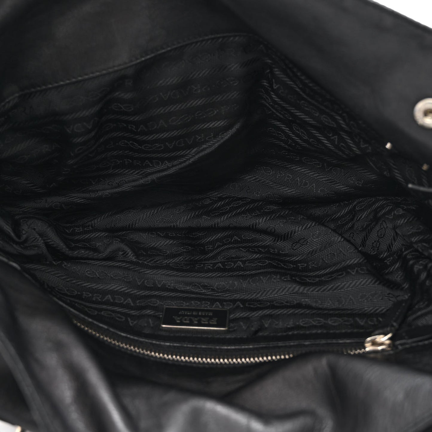 Nylon Royal Calf Easy Foldover Pushlock Satchel Black