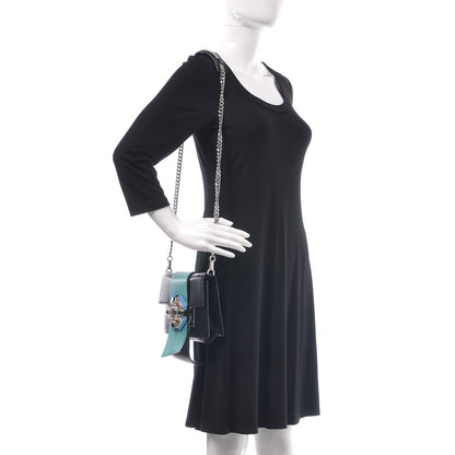 Prada City Calf Crystal Embellished Ribbon Bag Nero Black Jade 2 of 14