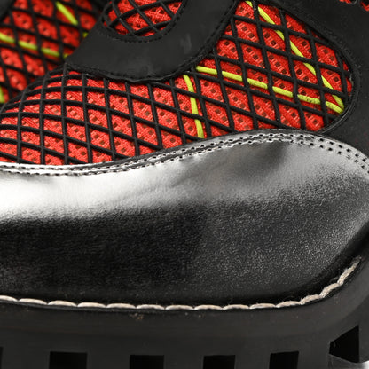 Louis Vuitton Metallic Calfskin Technical Fabric Digital Gate Ankle Boots 41 Black Red 13 of 16