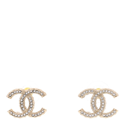 Chanel Crystal CC Earrings Gold 1 of 5