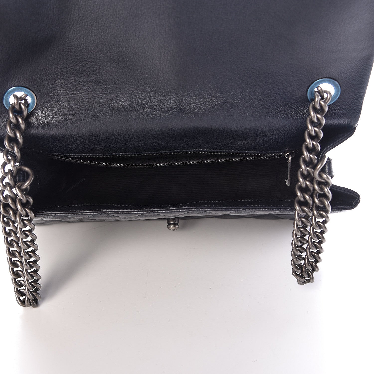 Chanel Goatskin Quilted Large City Rock Flap Navy 5 of 11