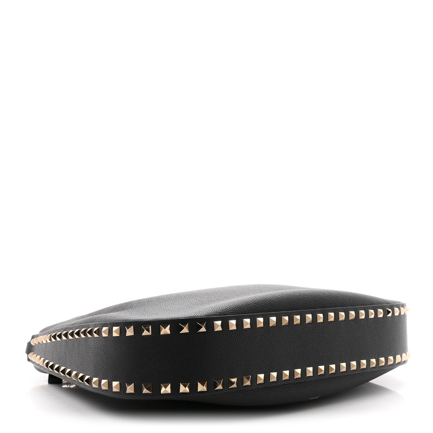 Valentino Garavani Grained Calfskin Rockstud Hobo Bag Black 4 of 10