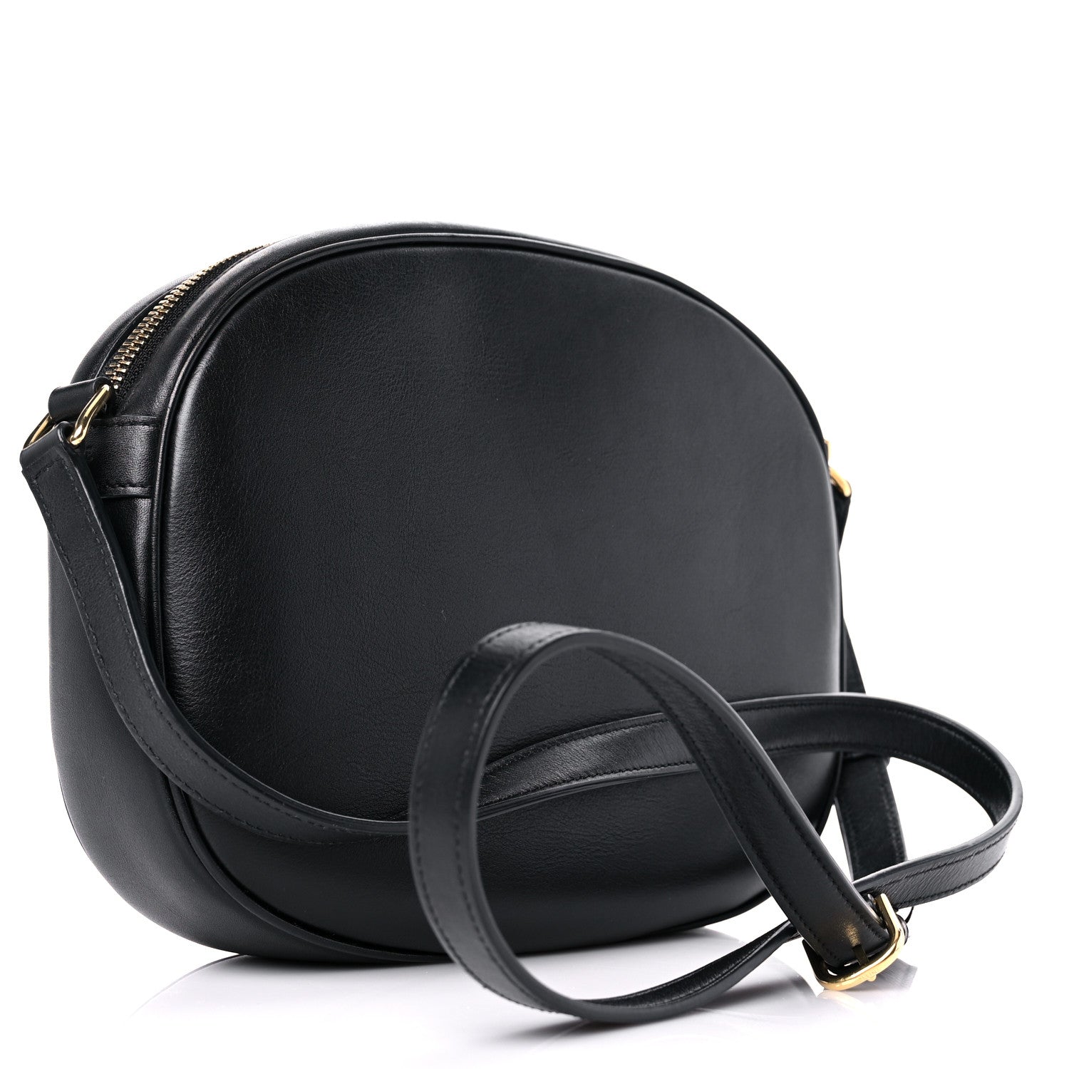 Celine Calfskin Quilted Medium C Charm Bag Black 3 of 8