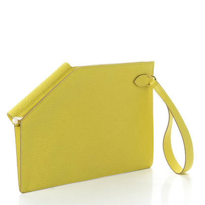 Hermes Chevre Mysore Kelly Pocket To Go Pouch Lime 3 of 7