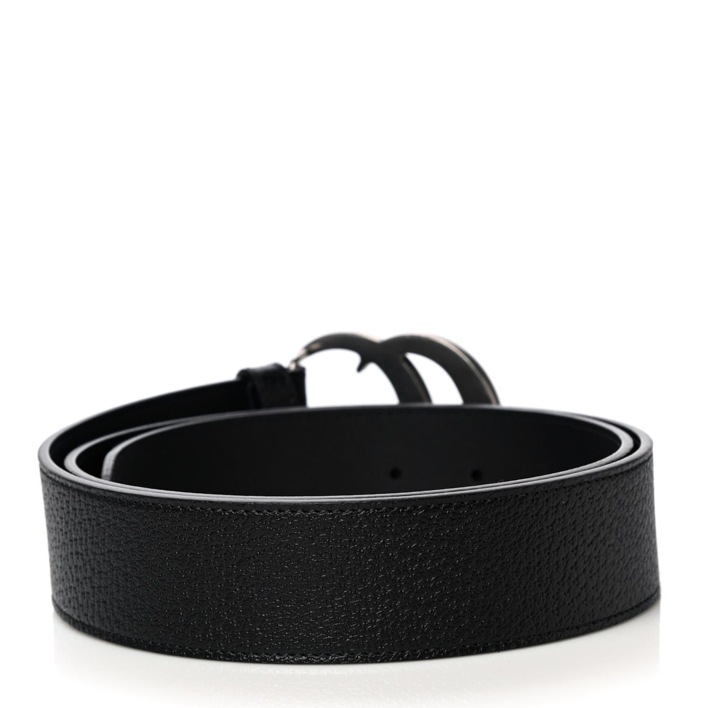 Textured Dollar Calfskin Nickel Double G 40mm Belt 95 38 Black