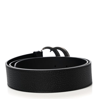 Gucci Textured Dollar Calfskin Nickel Double G 40mm Belt 95 38 Black 2 of 5