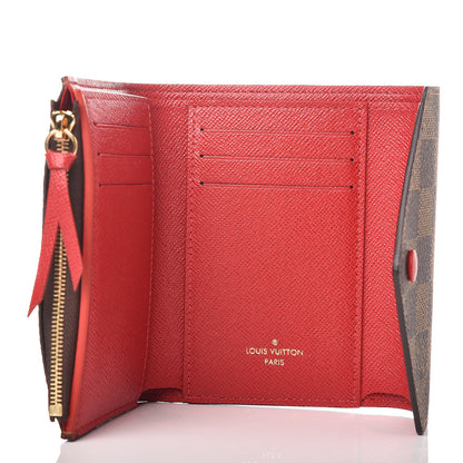 Louis Vuitton Damier Ebene Victorine Wallet Red 5 of 7