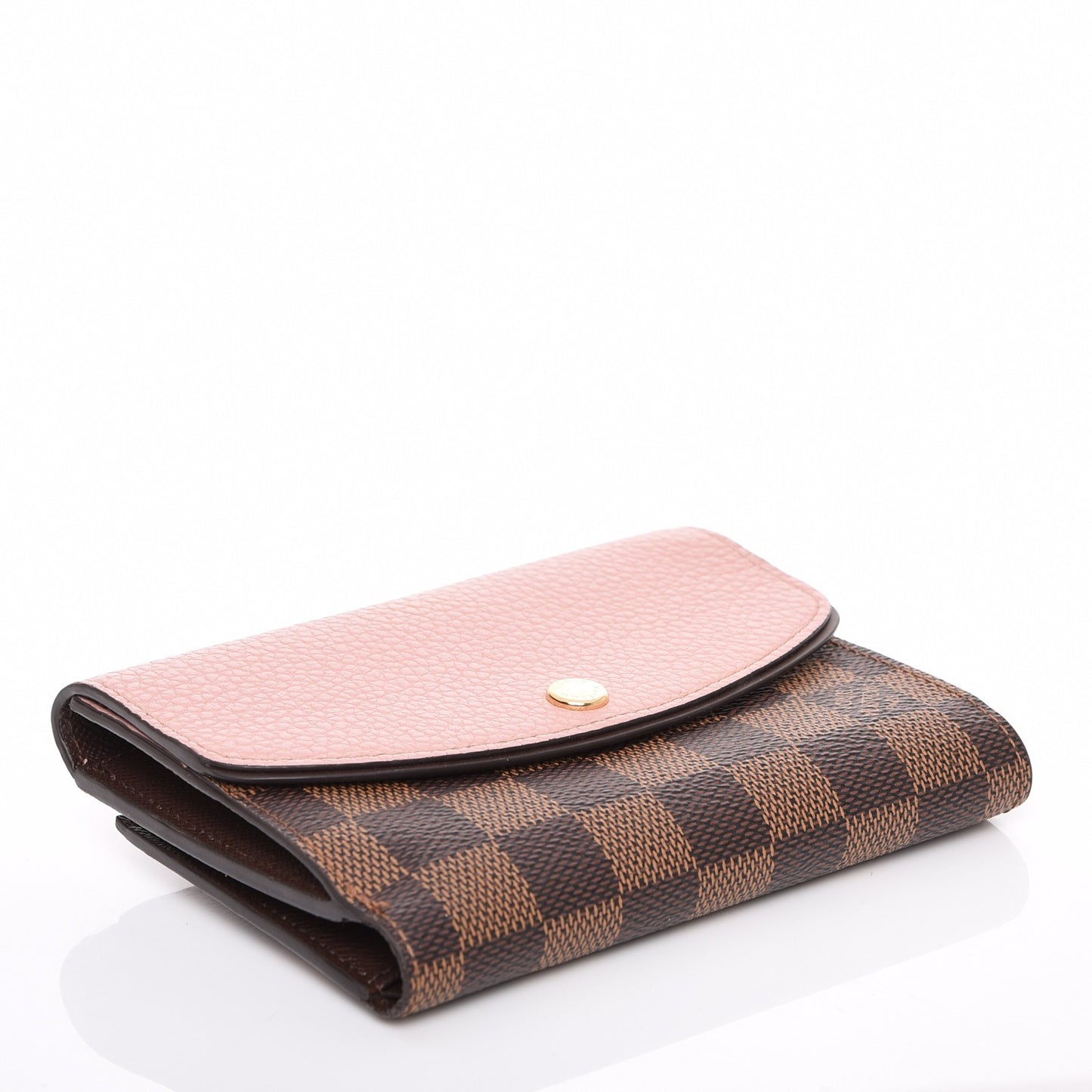 Damier Ebene Normandy Compact Wallet Rose Ballerine