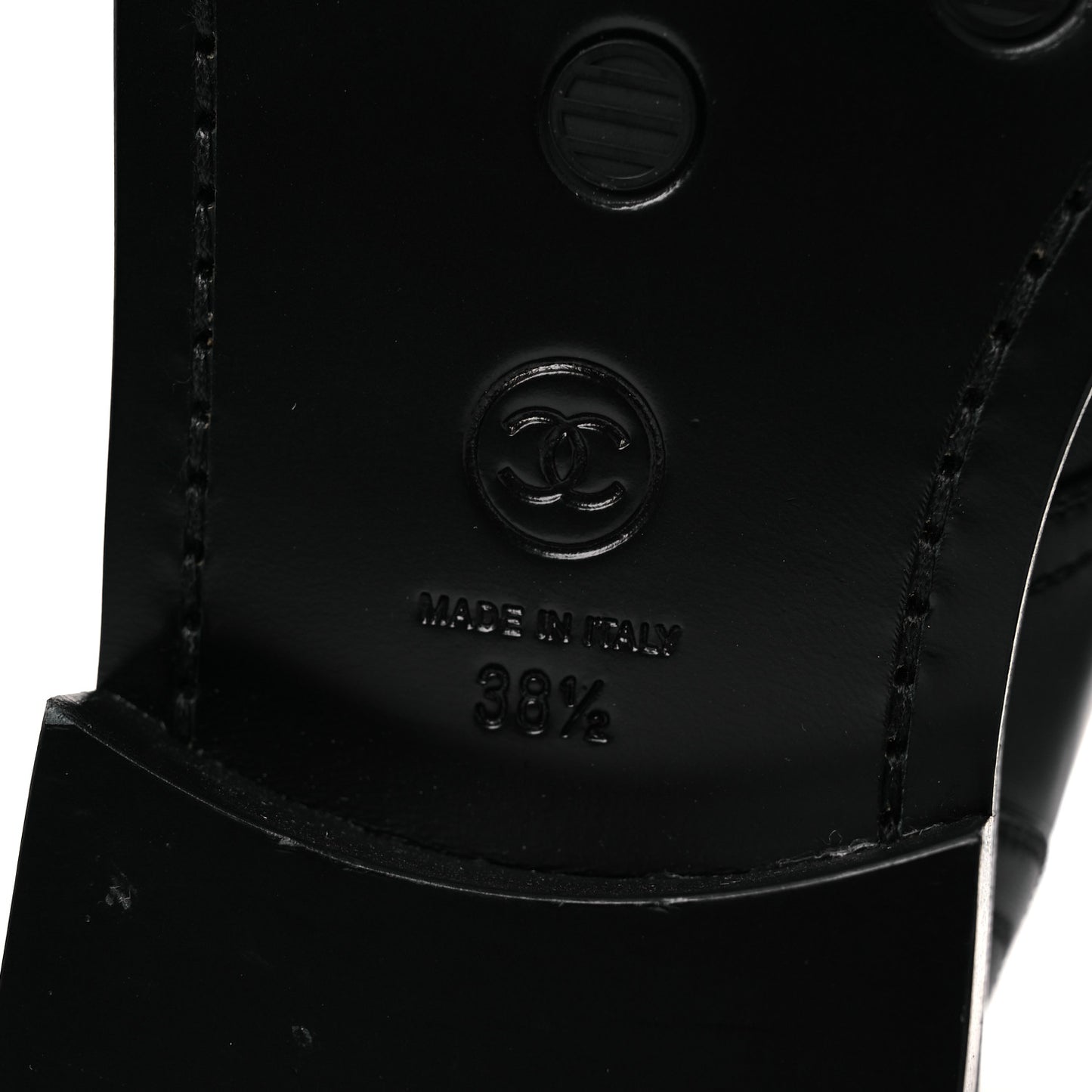 Calfskin Grosgrain Lace Up Combat Boots 38.5 Black