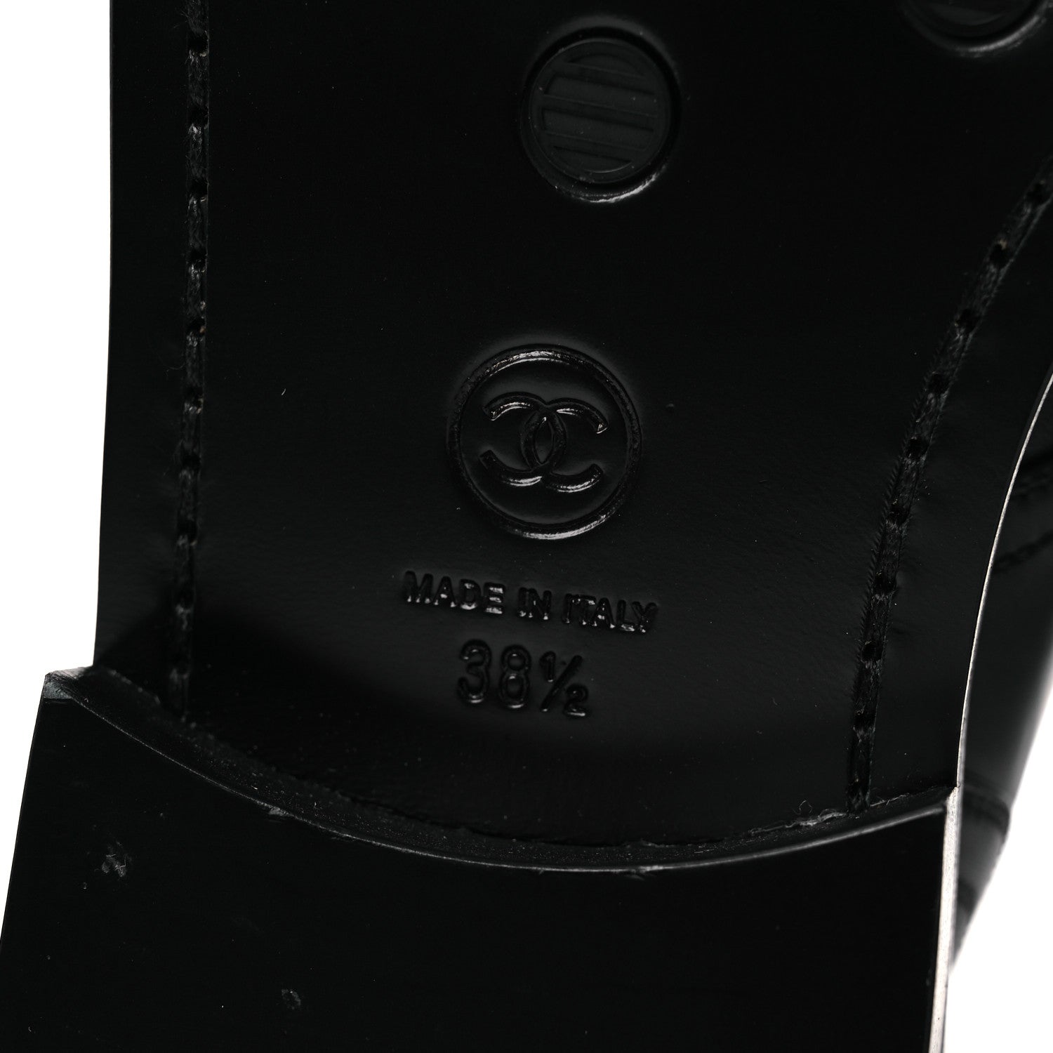 Chanel Calfskin Grosgrain Lace Up Combat Boots 38.5 Black 8 of 12