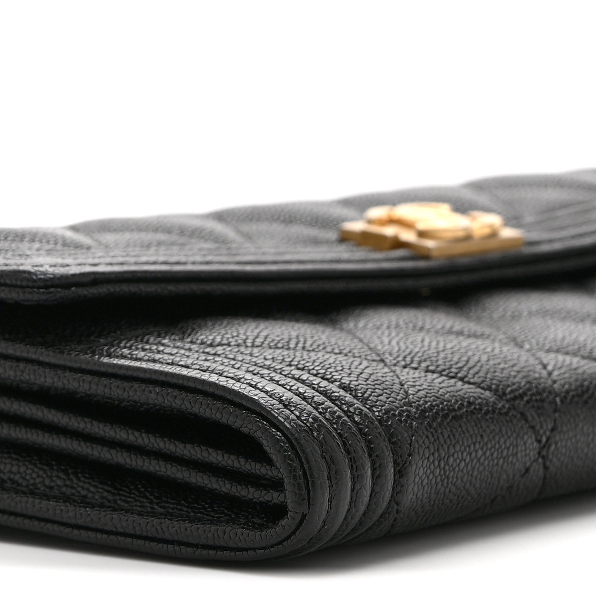 Chanel Caviar Quilted Large Boy Gusset Flap Wallet Black 10 of 11