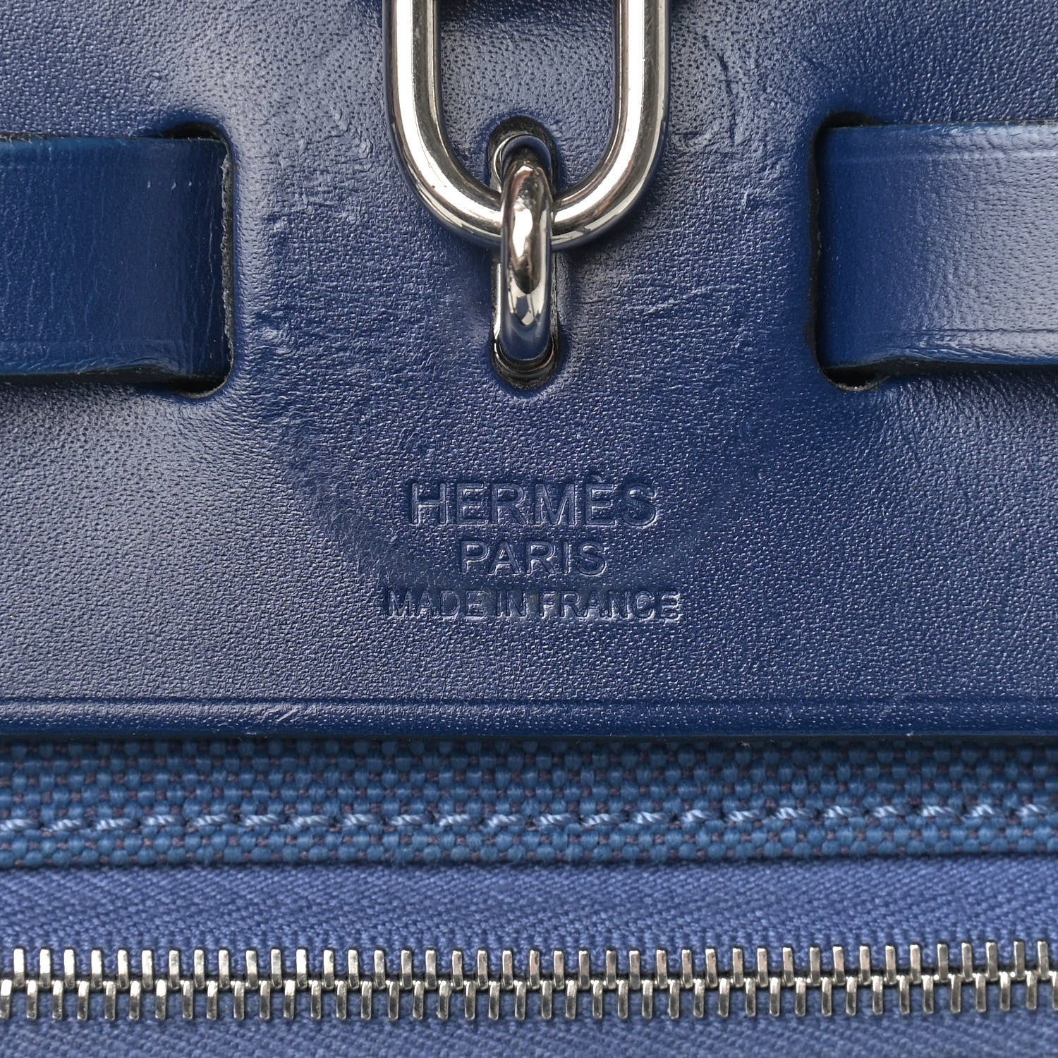 Hermes Vache Hunter Toile Herbag Zip 31 PM Bleu Brighton Bleu Saphir 7 of 22
