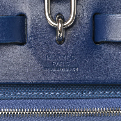 Hermes Vache Hunter Toile Herbag Zip 31 PM Bleu Brighton Bleu Saphir 7 of 22