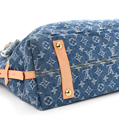 Louis Vuitton Monogram Denim CarryAll MM Blue 11 of 12